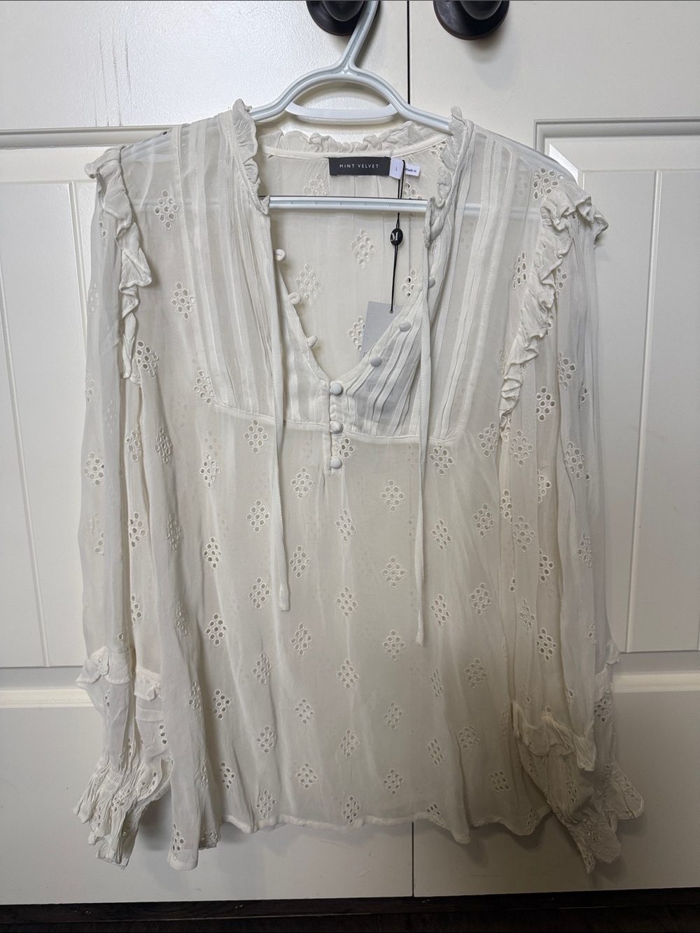 Mint Velvet Cream Broderie Anglaise Blouse